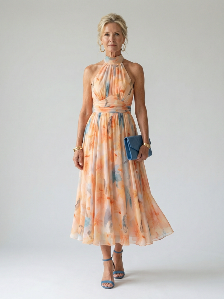 Elin – Mjuk halter midi-klänning