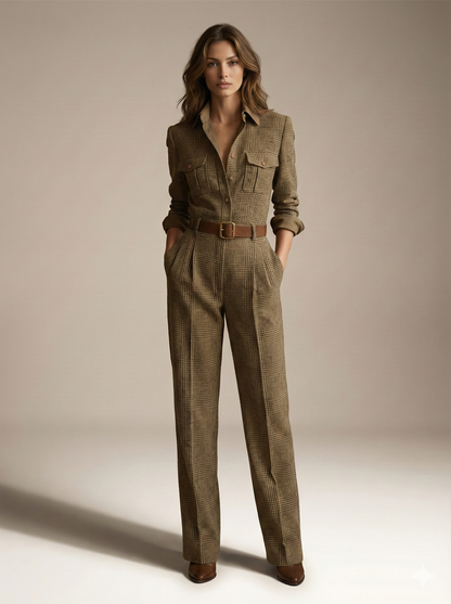 Henrika – Skräddarsydd jumpsuit med rutmönster