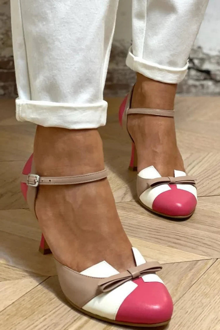 Asta – Stilettklack med color block och rosett