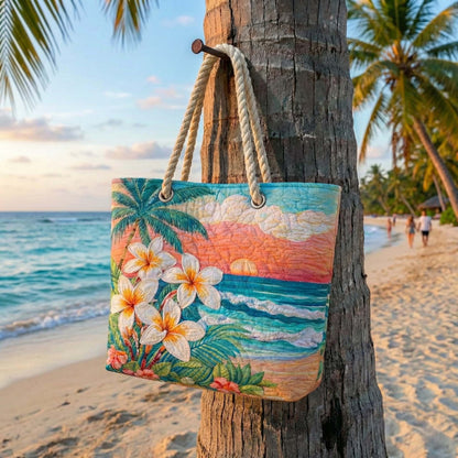 Siv – Quiltad toteväska med tropiskt motiv