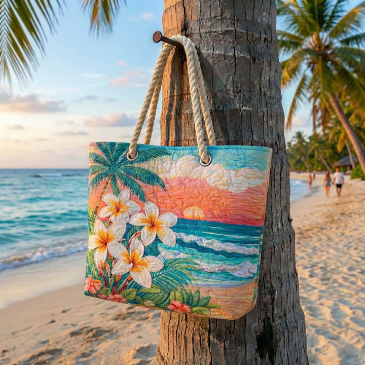 Siv – Quiltad toteväska med tropiskt motiv