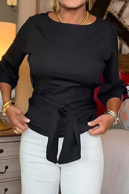 Berit – Topp med knytdetalj vid midjan
