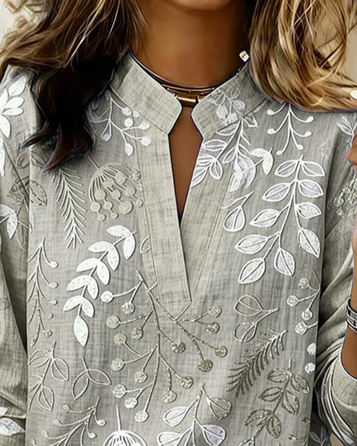Sissela – Blus med botaniskt mönster