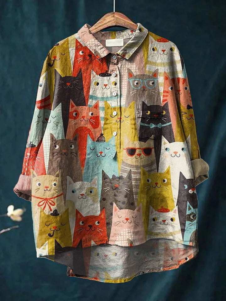 Majken – T-shirt med kattmotiv