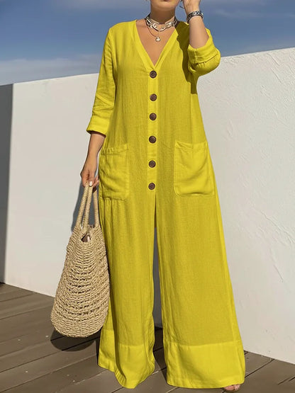 Alma – Avslappnad jumpsuit i mjuk tygblandning