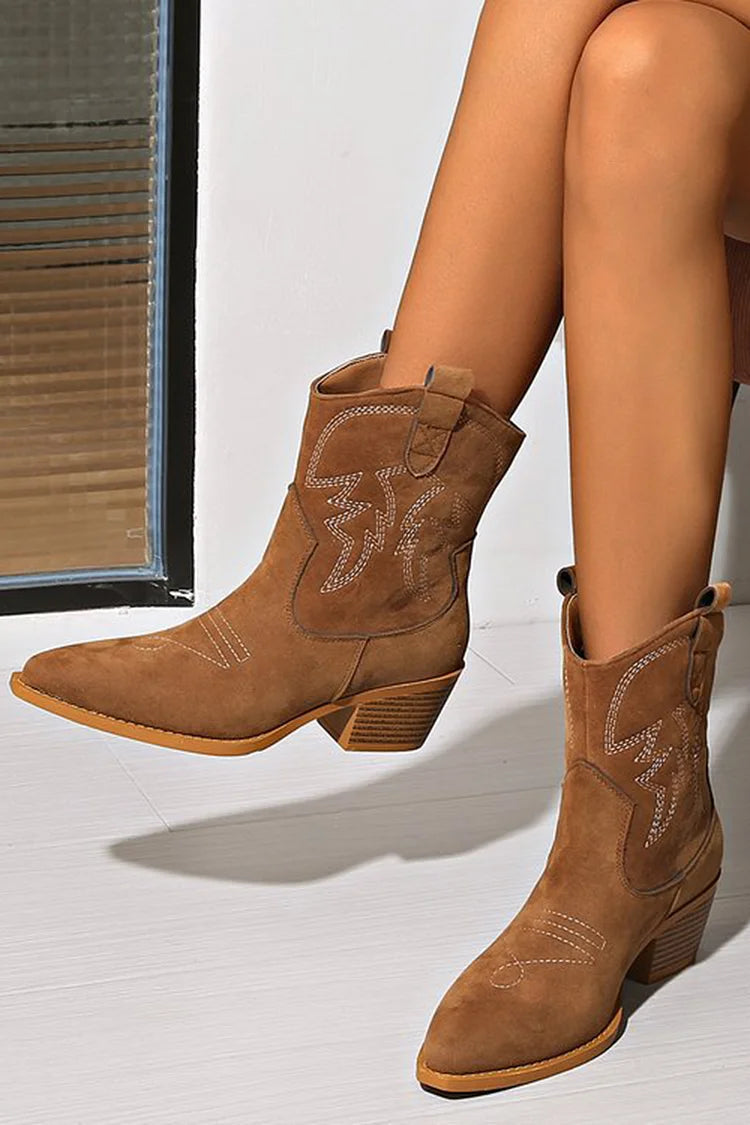 Elisabet – Spetsig western-ankelboot