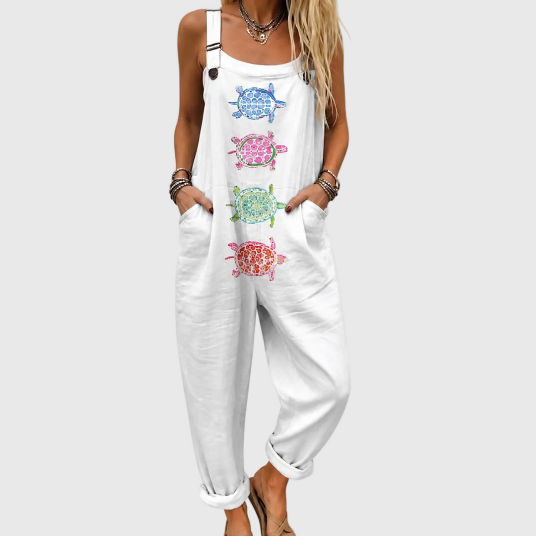 Britt – Ledig jumpsuit med sköldpaddstryck