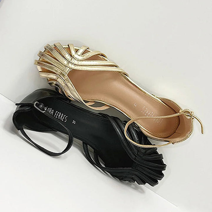 Yvonne – Eleganta sandaler med flätade remmar