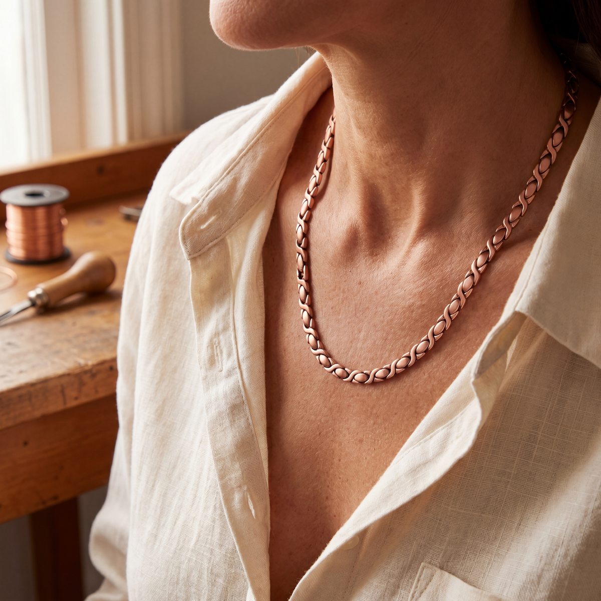 Yvonne – Halsband i flätad kedja