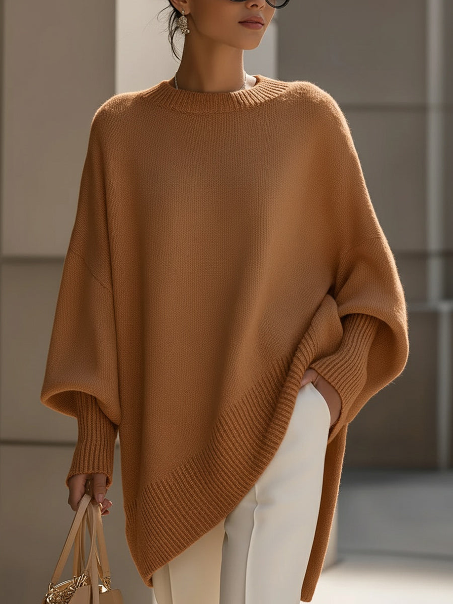 Lena – Oversize stickad tröja med fladdermusärm