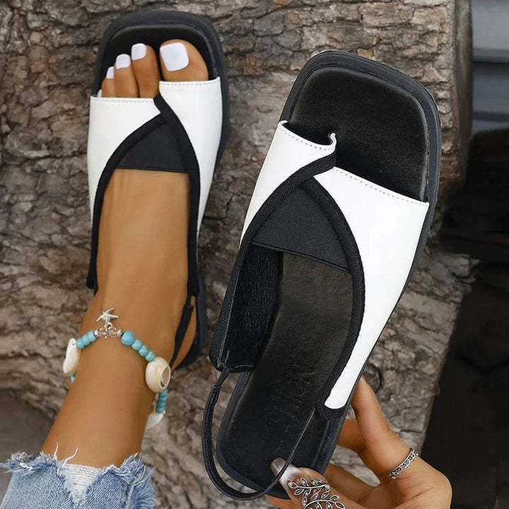 Sigrid – Platta slingback-sandaler med fyrkantig tå