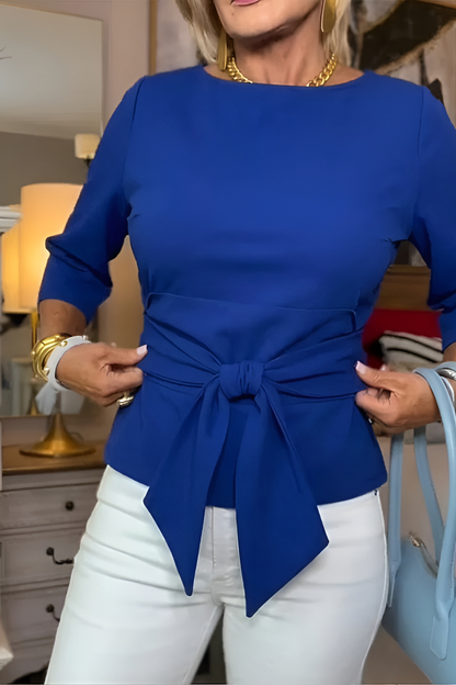 Berit – Topp med knytdetalj vid midjan