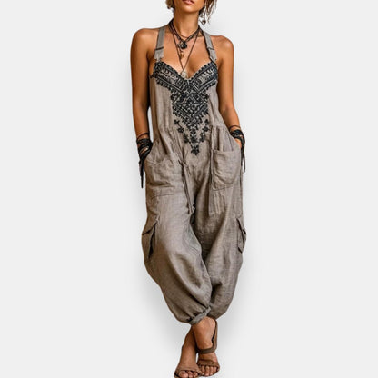 Tove – Bohemisk overall med broderad detalj