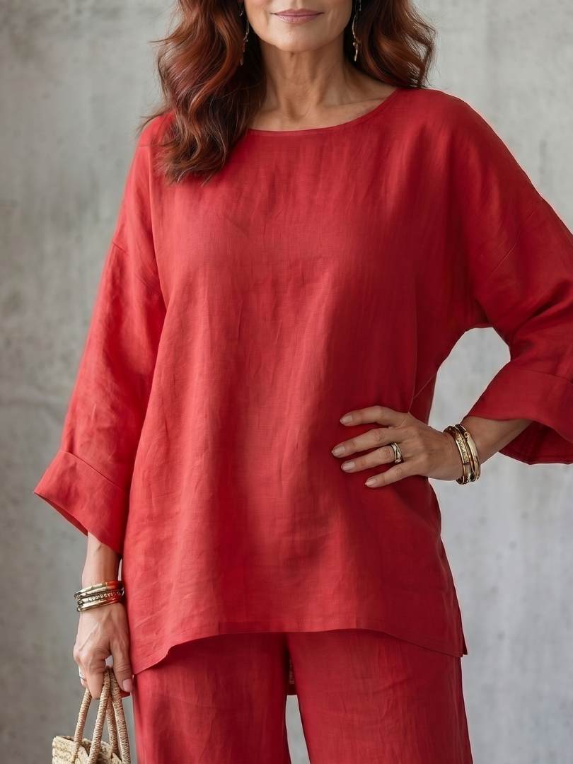 Anneli – Linnebyxset med vid passform