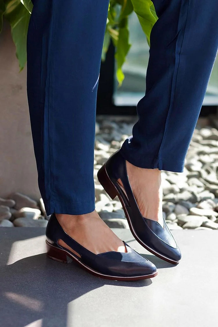 Irma – Loafers med cut-out och blockklack