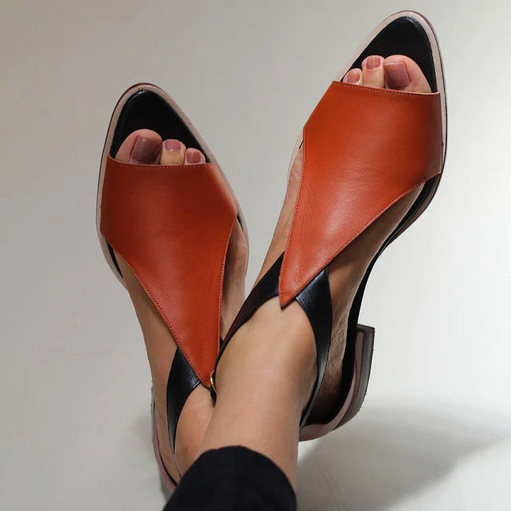 Edit – Peep toe-sandaler med color block-design