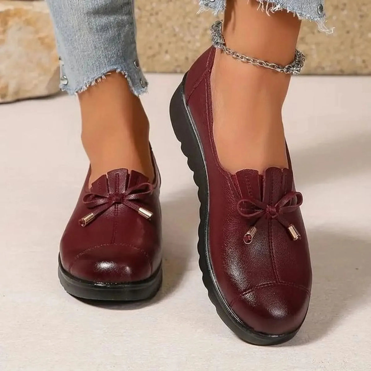 Malin – Bekväma loafers med rosettdetalj