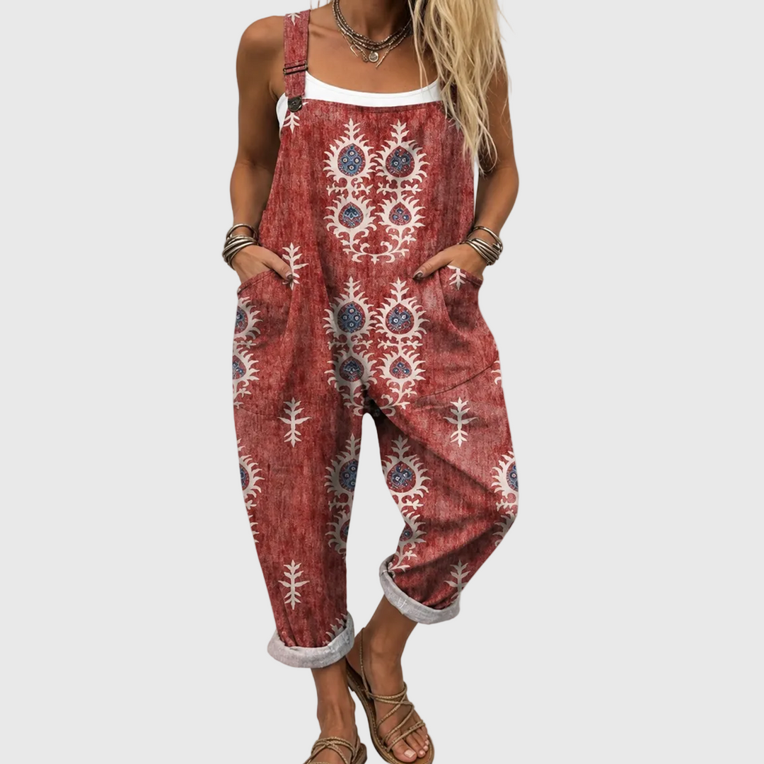 Petra – Ledig jumpsuit med bohemiskt mönster