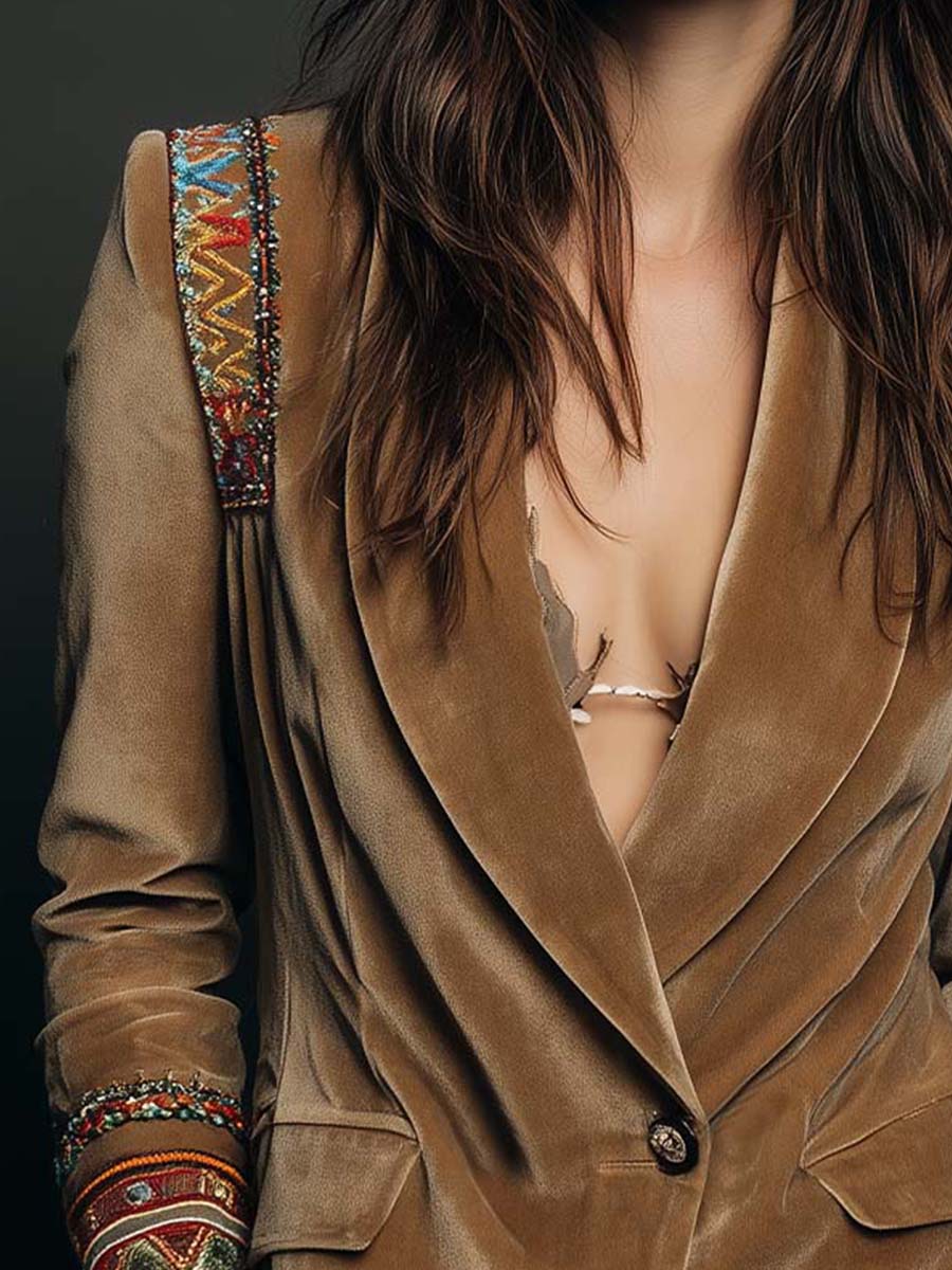Vera – Boho-kavaj med broderade detaljer