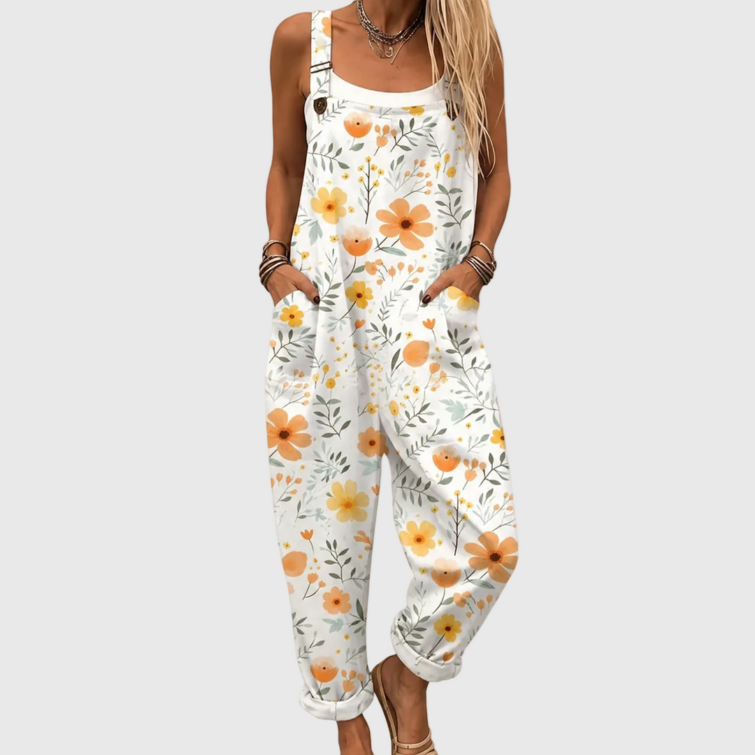 Dagny – Blommig jumpsuit med ledig passform