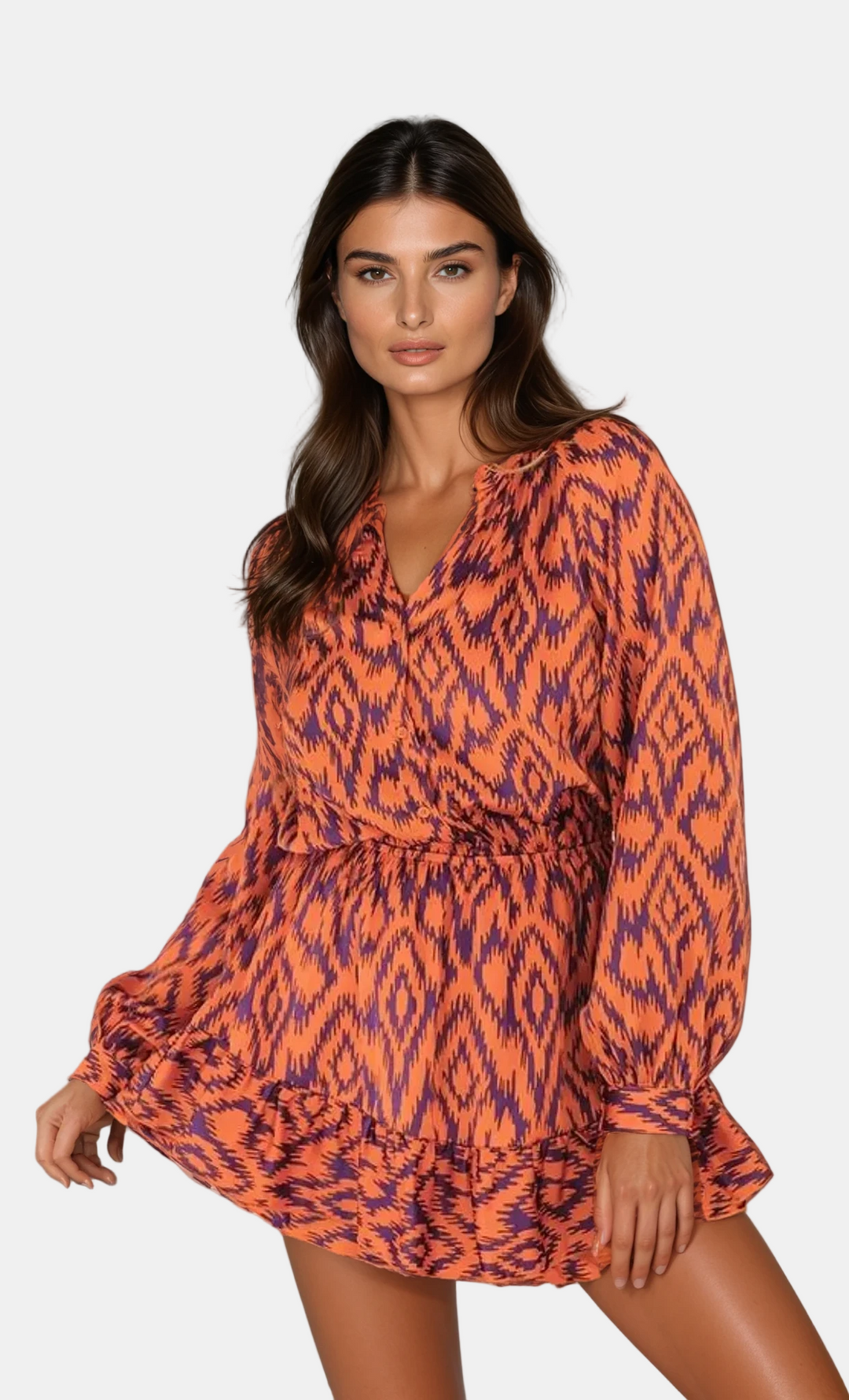 Josefin – Retro aztec-mönstrad midiklänning