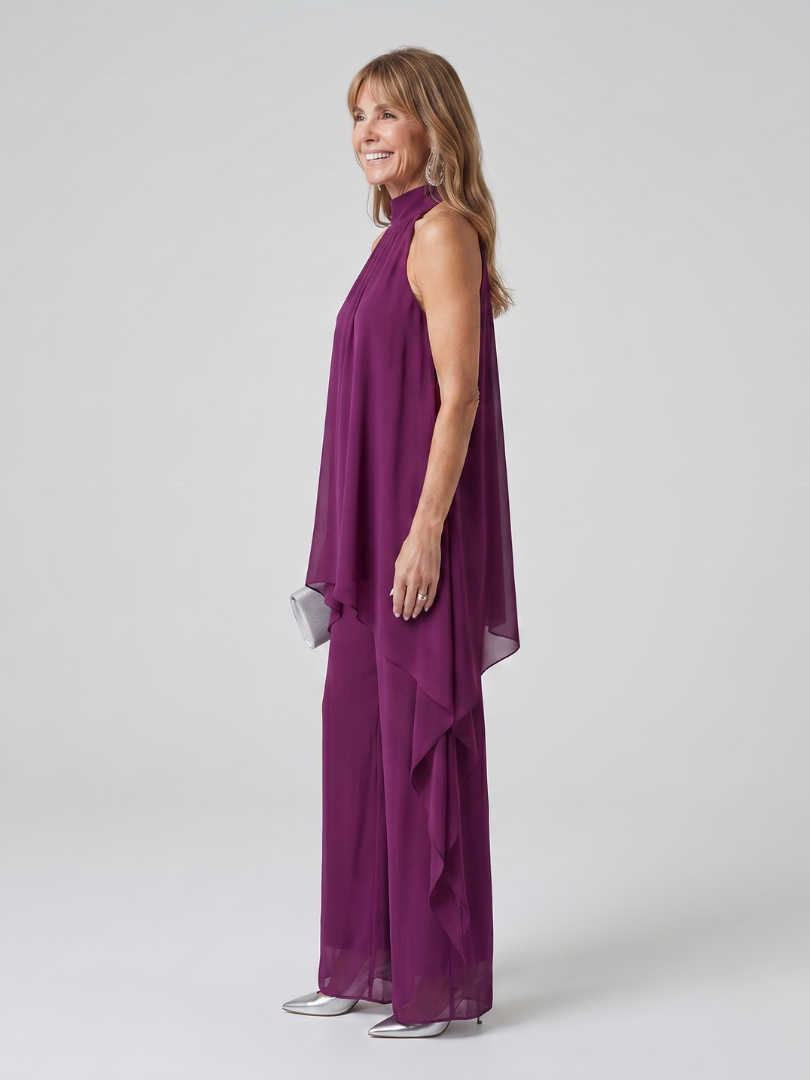 Birgitta – Asymmetriskt halvnackset med vida byxor