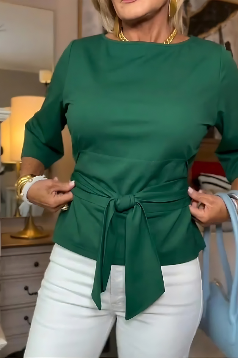 Berit – Topp med knytdetalj vid midjan