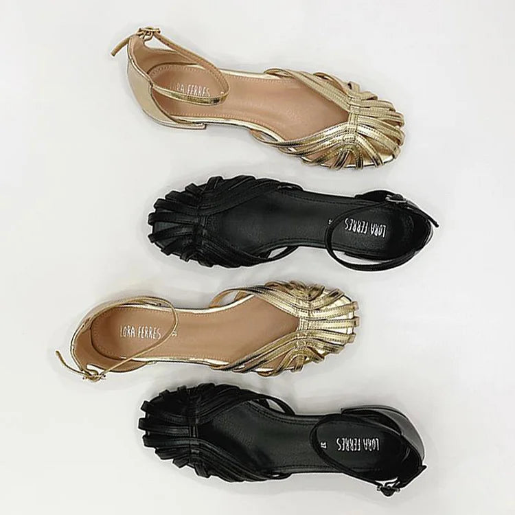 Yvonne – Eleganta sandaler med flätade remmar