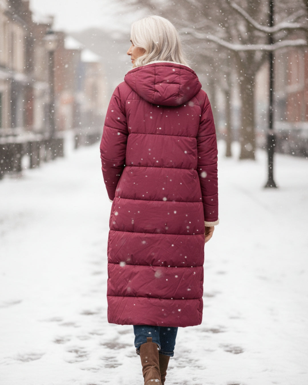 Cajsa – Vadderad vinterkappa med sherpafor