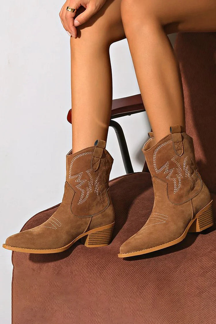 Elisabet – Spetsig western-ankelboot