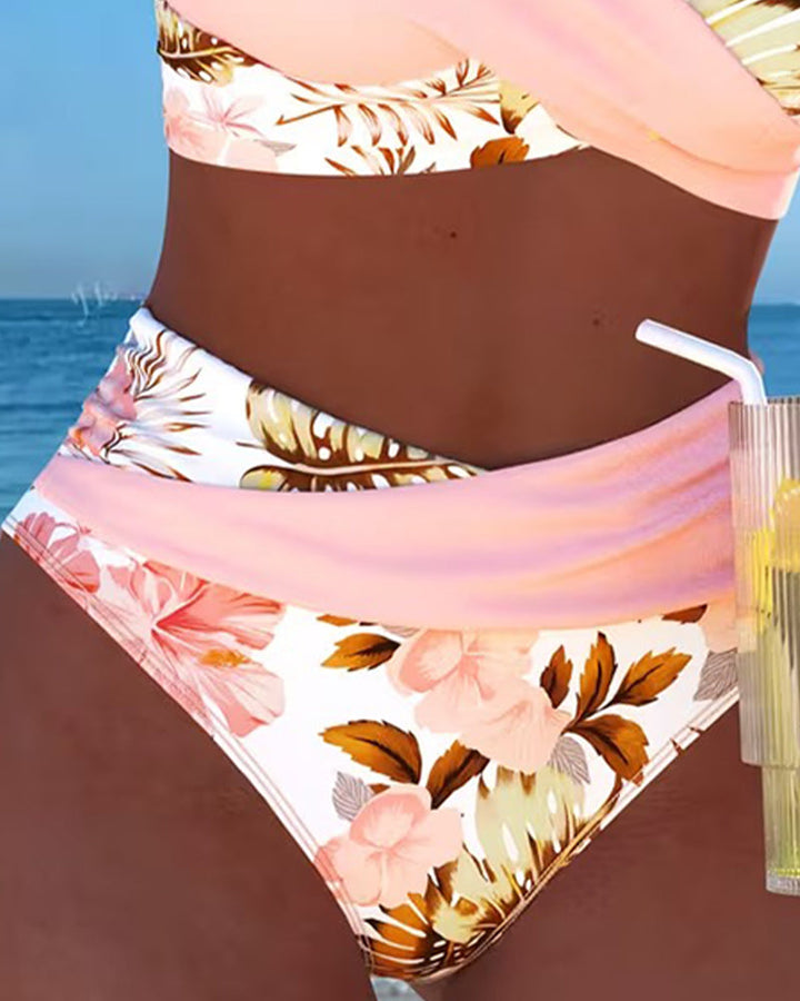 Gun – Blommig bikini med kontrastdetaljer
