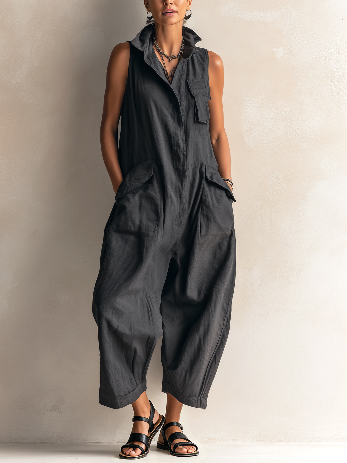Sonja – Ledig jumpsuit med stora fickor
