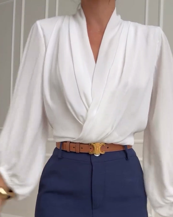 Agda – Elegant blus med lyktermar