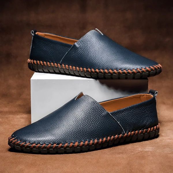 Emma – Klassisk loafer i kornigt läder