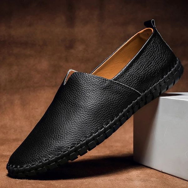 Emma – Klassisk loafer i kornigt läder