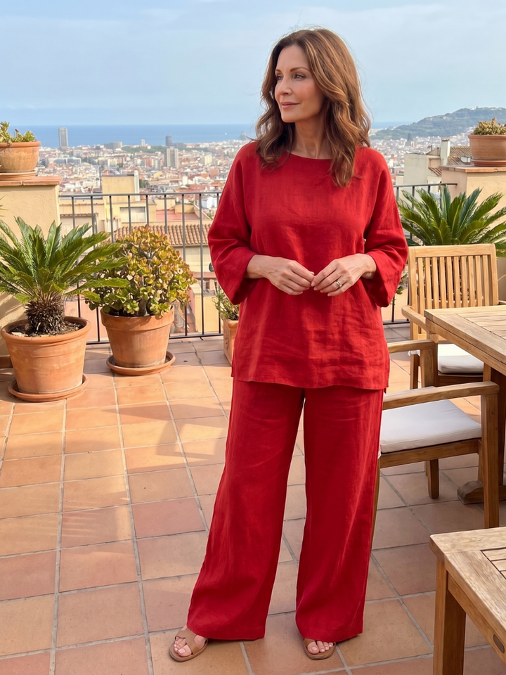 Anneli – Linnebyxset med vid passform