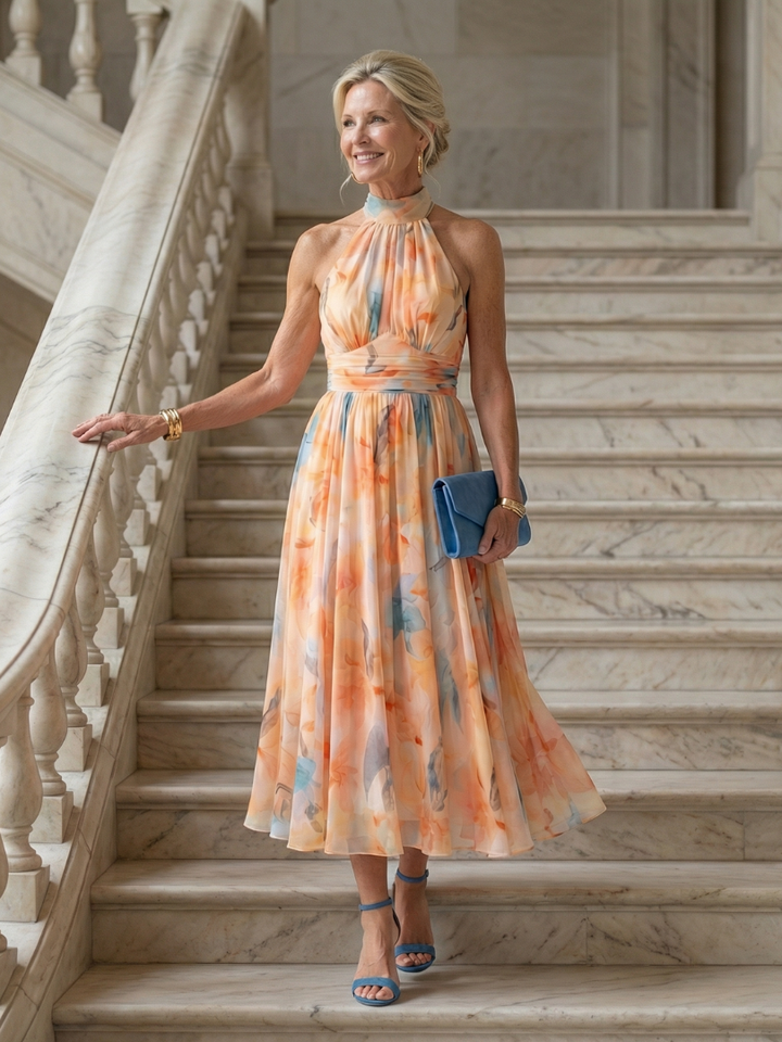 Elin – Mjuk halter midi-klänning