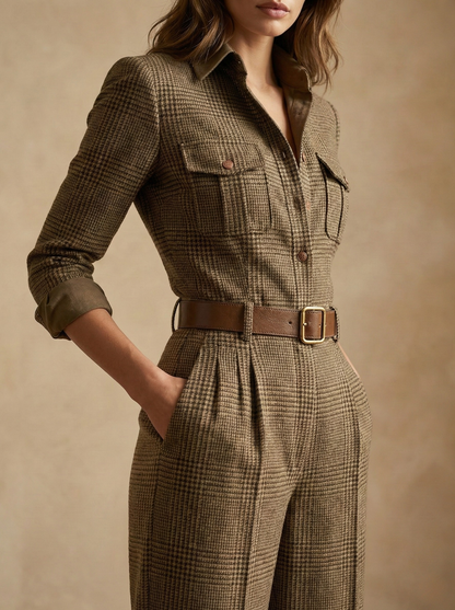 Henrika – Skräddarsydd jumpsuit med rutmönster