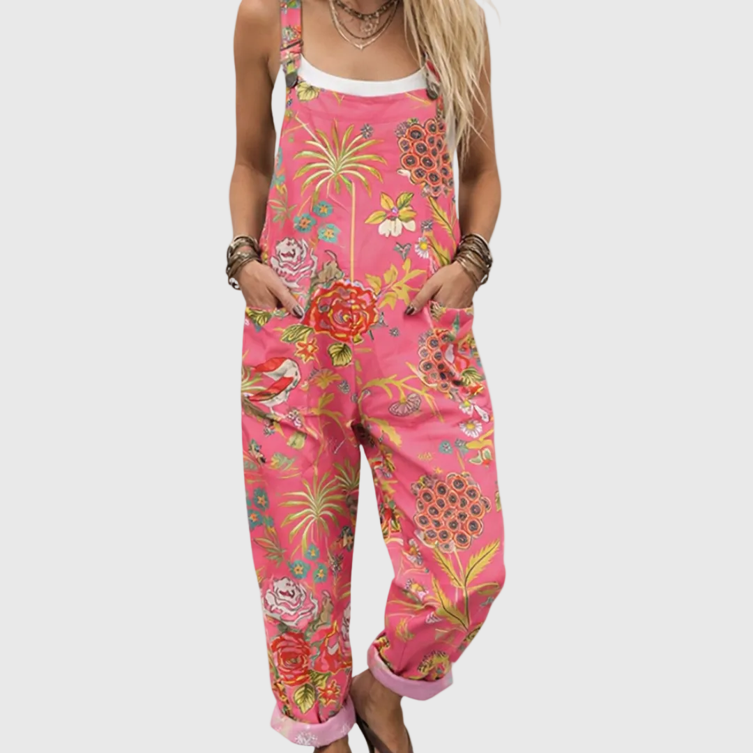 Emelie – Tryckt jumpsuit med avslappnad passform