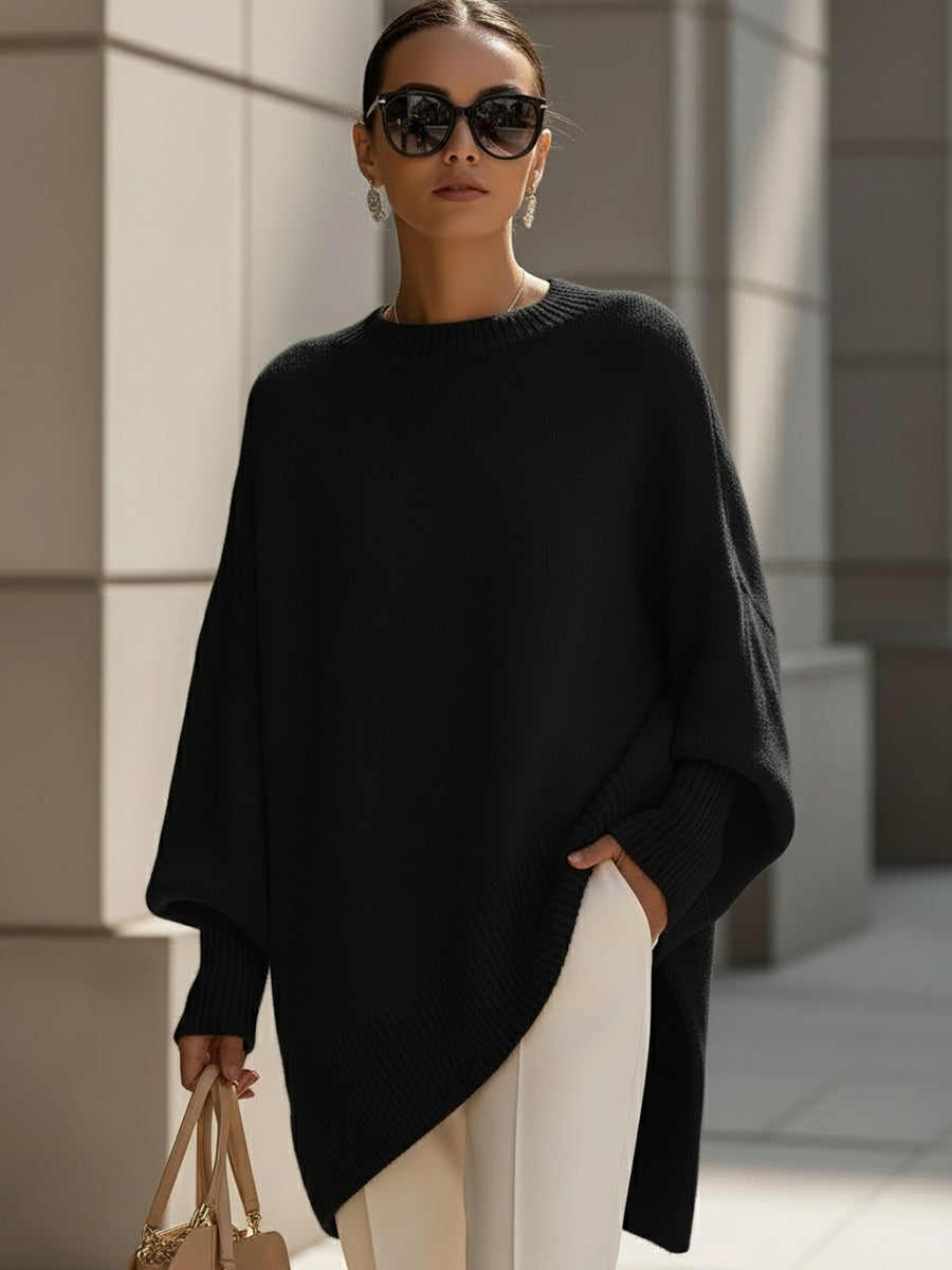 Lena – Oversize stickad tröja med fladdermusärm