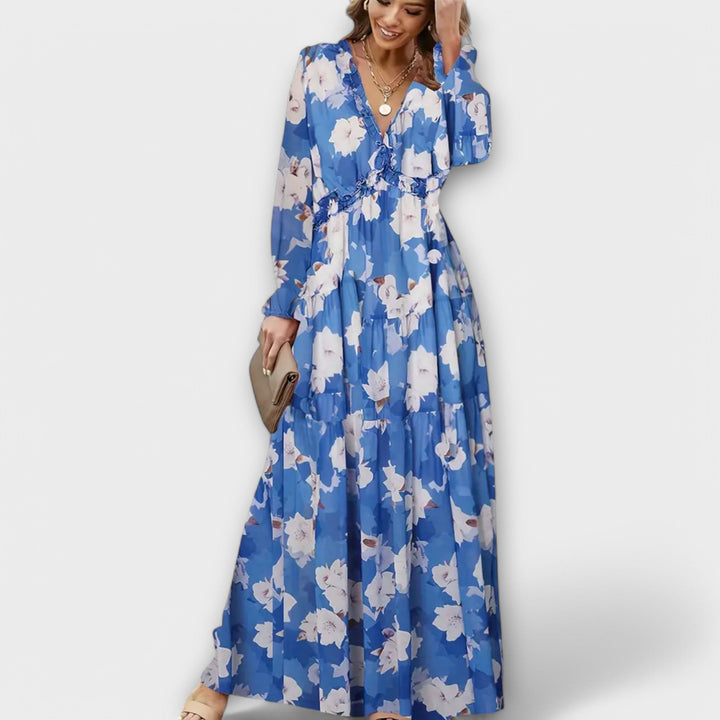 Vivi – Flödande blommig maxiklänning