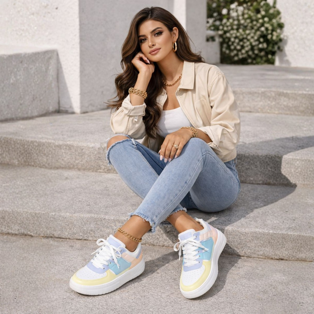 Sofia – Lättviktig sneaker med tjock sula