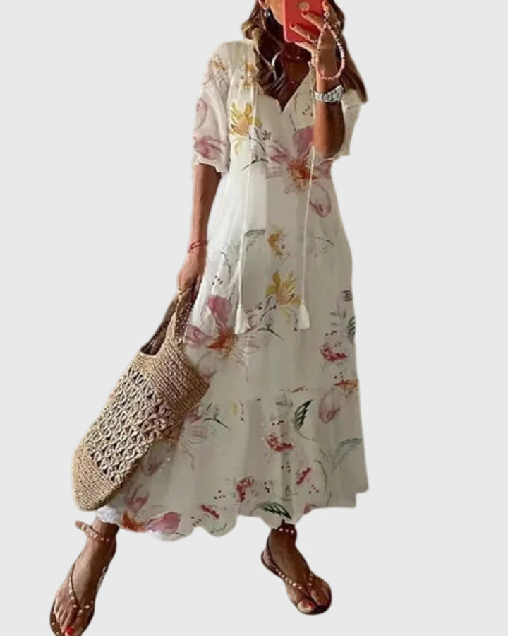 Signe – Boho vintage sommarmaxiklänning