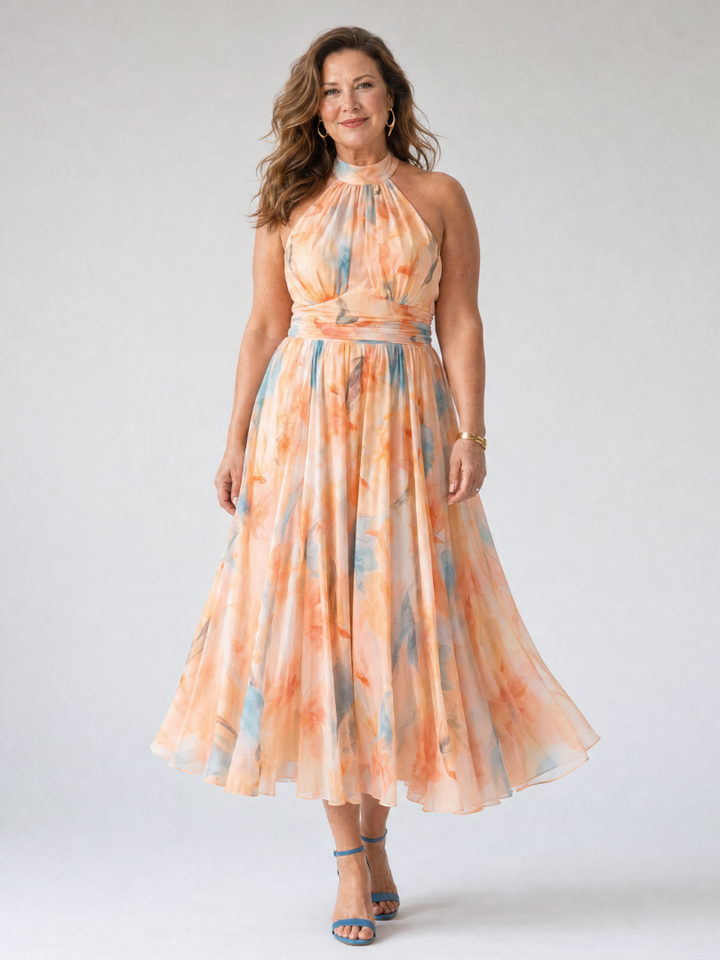 Elin – Mjuk halter midi-klänning