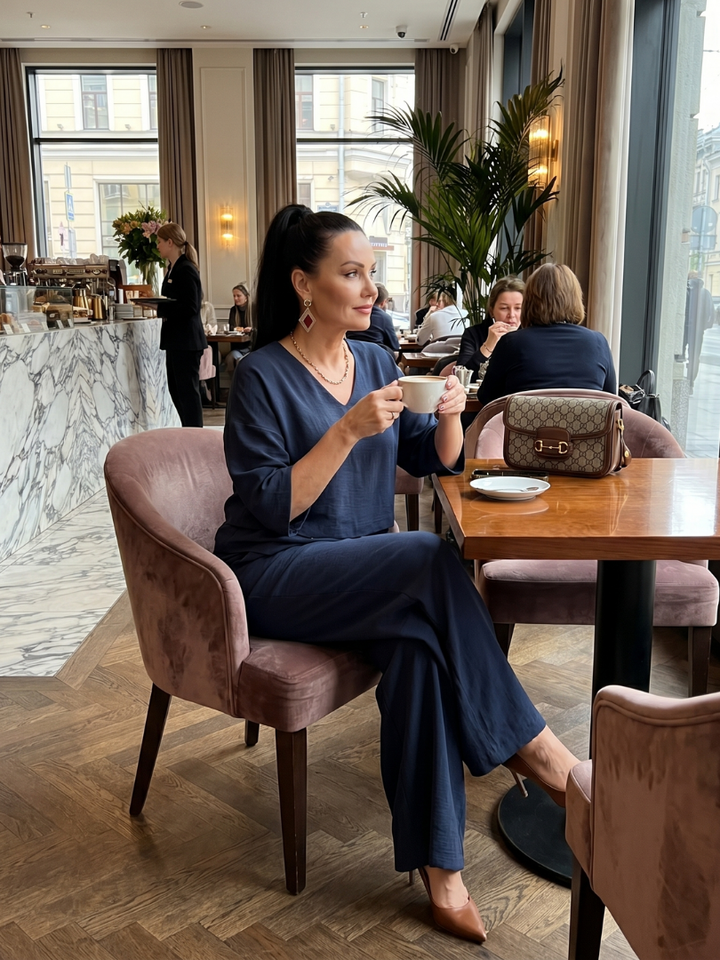 Helena – Skiktat set med vida ben