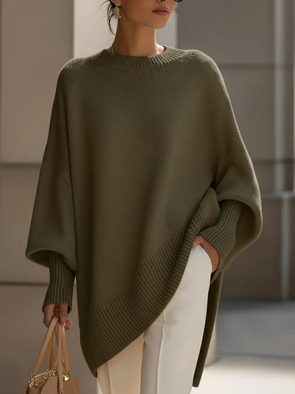 Lena – Oversize stickad tröja med fladdermusärm