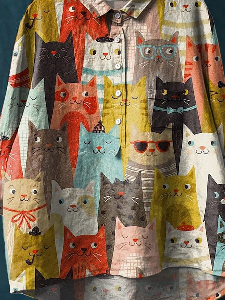 Majken – T-shirt med kattmotiv