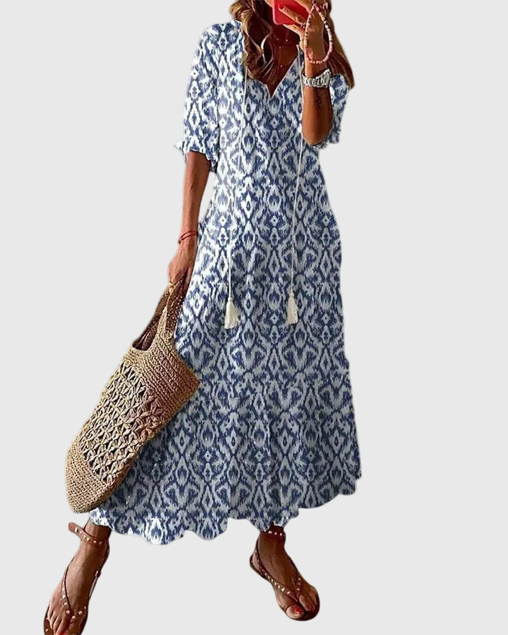 Signe – Boho vintage sommarmaxiklänning