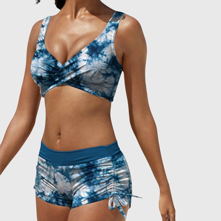 Dagny – Mönstrad bikini med korsad topp