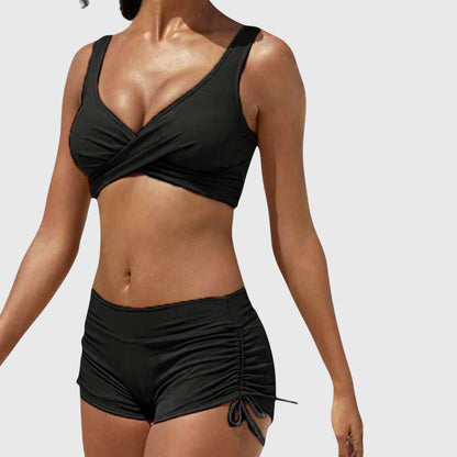 Dagny – Mönstrad bikini med korsad topp